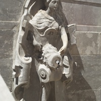 carved stone fountain